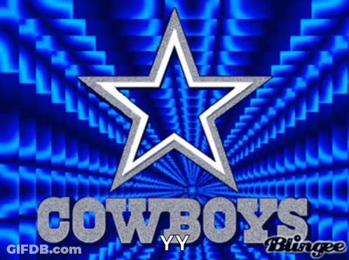 Cowboys Logo On Blue Background With Star GIF