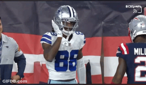 Cowboys Player Number 88 With American Flag GIF