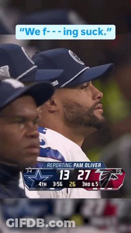 Cowboys Player Sitting In Stands Watching Game GIF