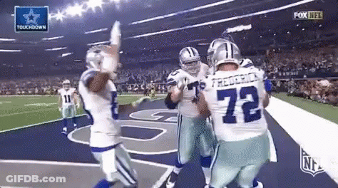 Cowboys Players Celebrating On Field GIF