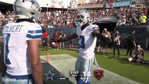 Cowboys Players Gilbert And 3 Celebrate Touchdown GIF