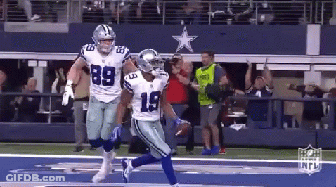 Cowboys Players Running On Field GIF