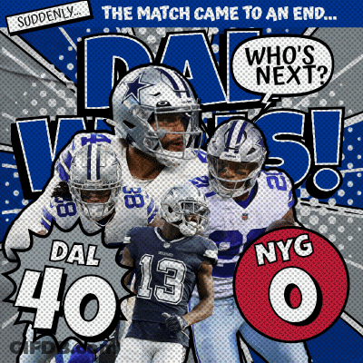 Cowboys Poster Saying Match Ended Who's Next NYG GIF