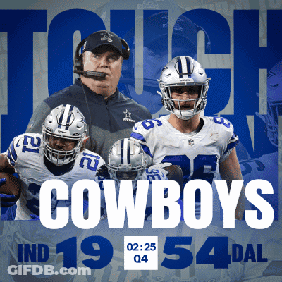 Cowboys Poster With Players And Coach GIF