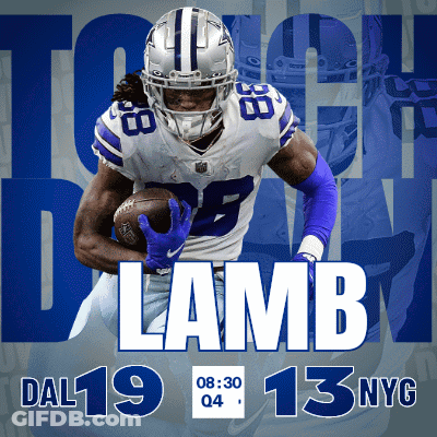 Cowboys Running Back Lamb Poster GIF