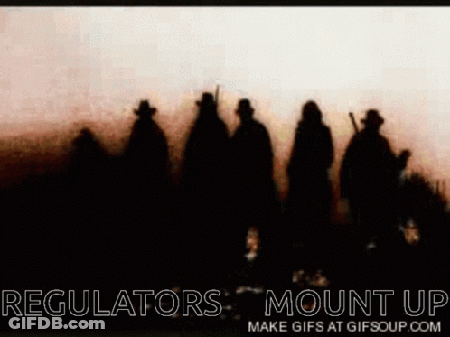 Cowboys Standing In Line Regulators Mount Up GIF
