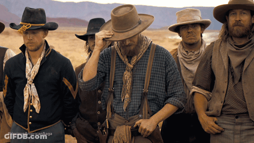 Cowboys Standing Together Horizon American Saga GIF