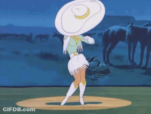 Cowgirl Dancing On Stage With Horses GIF