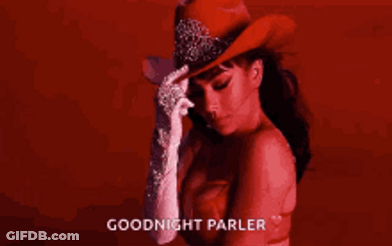 Cowgirl Good Night Parler Wink GIF