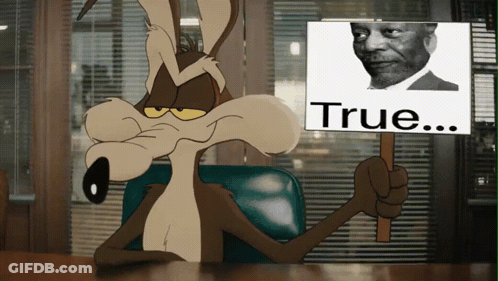 Coyote Holding Sign Saying True GIF