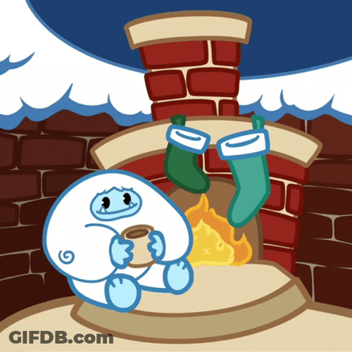 Cozy Christmas Fireplace Chocolate Mug GIF