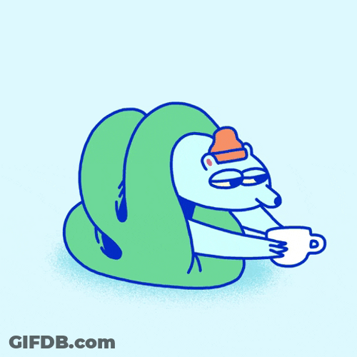 Cozy Winter Coffee Sniffing GIF
