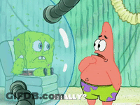 Crab And Squidward Looking Out Window GIF