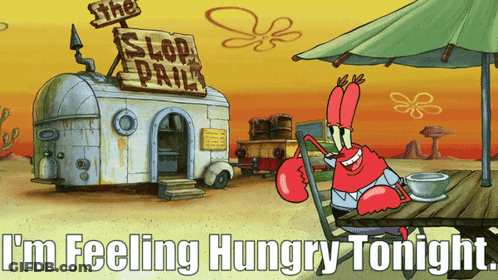 Crab At Picnic Table Feeling Hungry Tonight GIF