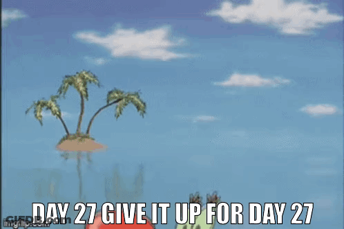 Crab Holding Bell Saying Day 27 Give It Up For Day 27 GIF