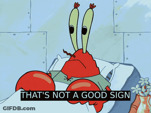 Crab Saying That's Not A Good Sign GIF