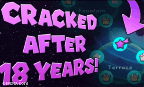 Cracked After 18 Years On Purple Background GIF