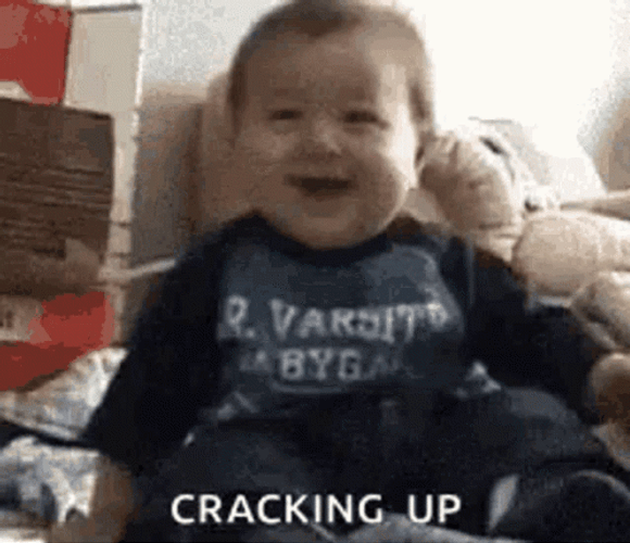 Cracking Up Baby Falling Sideways GIF
