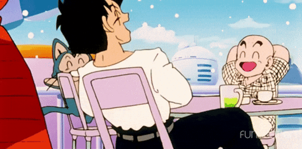 Cracking Up Dragon Ball Z Krillin Yamcha Puar GIF