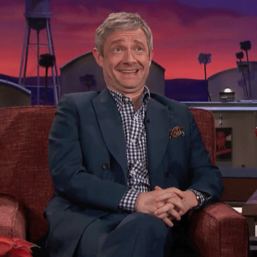 Cracking Up Martin Freeman GIF