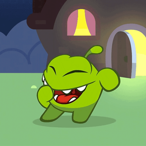Cracking Up Om Nom GIF