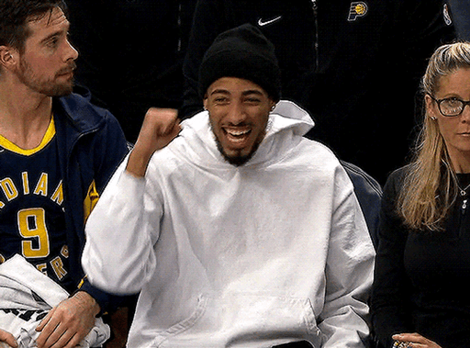 Cracking Up Tyrese Haliburton Basketball GIF