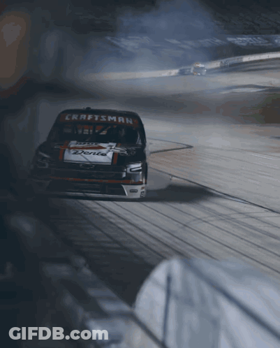 Craftsman Race Car Driving Down Track GIF