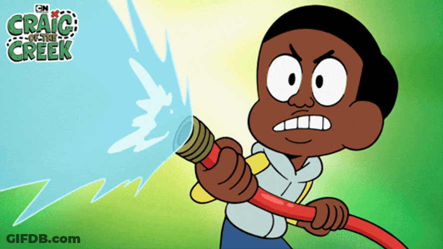 Craig Holding Fire Hose GIF