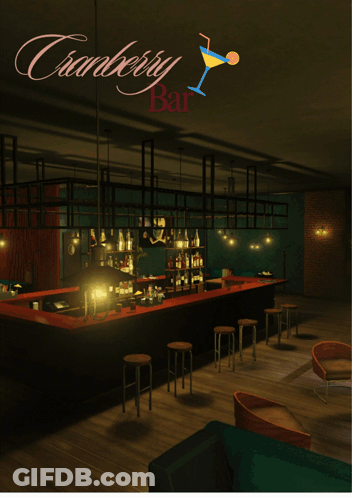 Cranberry Bar With Martini GIF