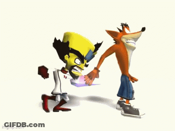 Crash Bandicoot And Coco Holding Hands GIF