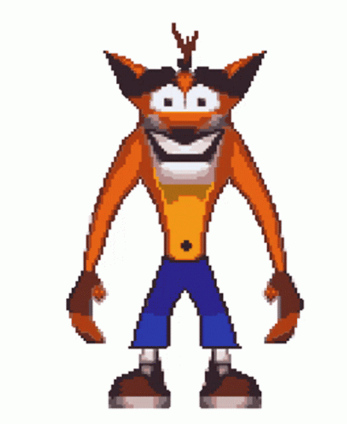 Crash Bandicoot Bouncing Shoulder Panting GIF
