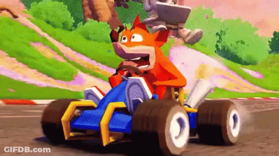 Crash Bandicoot Car Race GIF