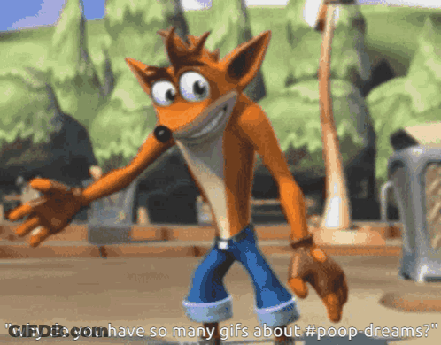 Crash Bandicoot From The Video Game Crash Bandicoot GIF