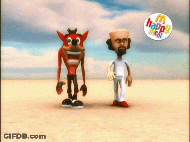 Crash Bandicoot Happy Meal GIF