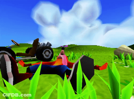 Crash Bandicoot Lying In Grass GIF