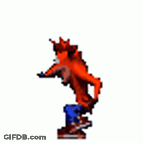 Crash Bandicoot Running Pixelated Feature GIF