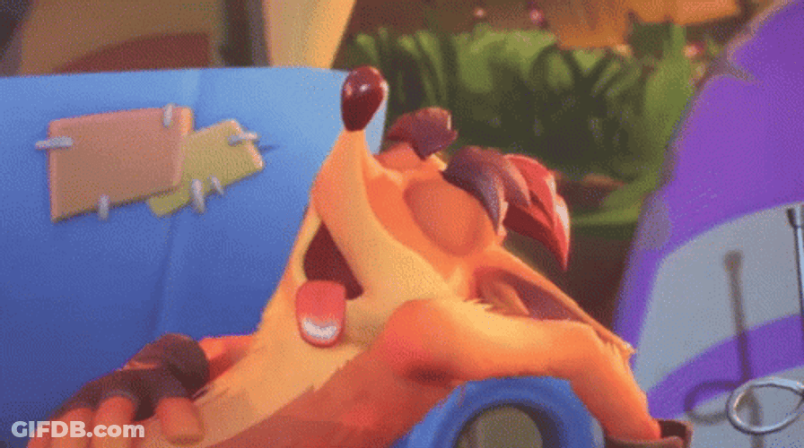 Crash Bandicoot Sleeping Tongue Out GIF