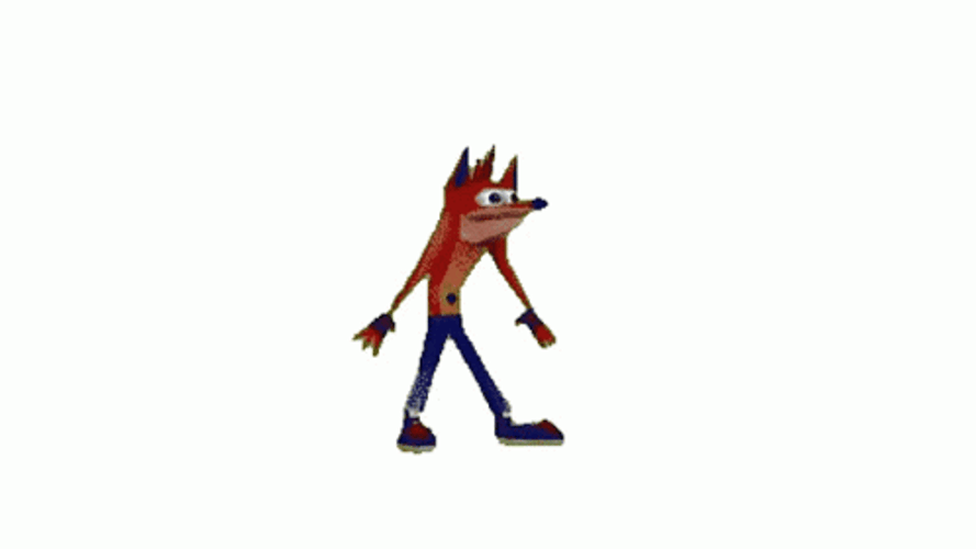 Crash Bandicoot Surprised Panting GIF