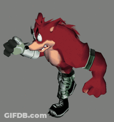 Crash Bandicoot Wearing Gloves GIF