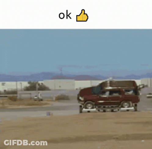 Crashed Car Saying Ok GIF