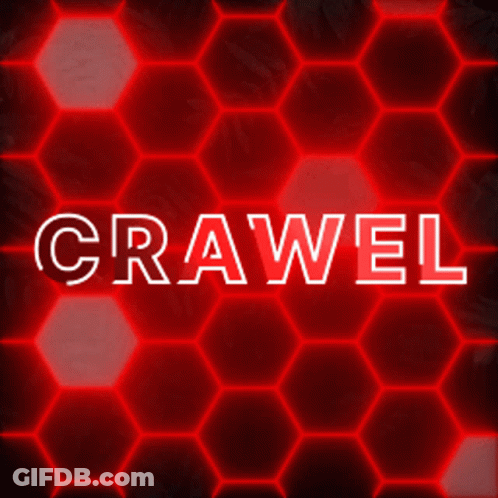 Crawl On Red Hexagon Background GIF