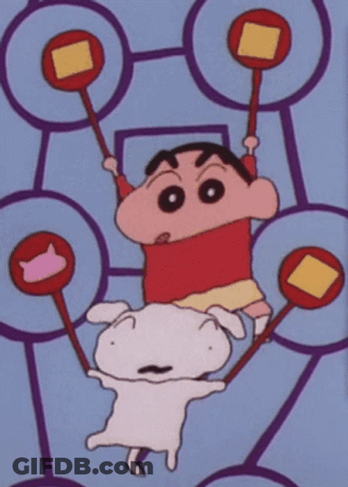 Crayon Shin Chan And Shiro Dancing GIF