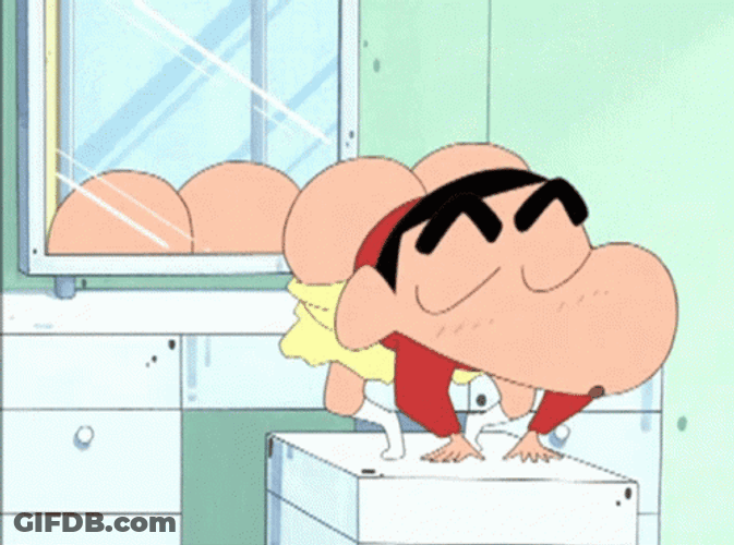 Crayon Shin Chan Bathroom Booty Dance GIF