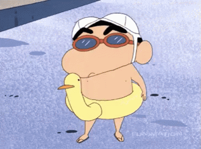 Crayon Shin Chan Duck Floater GIF
