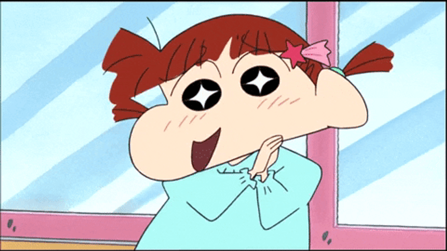 Crayon Shin Chan Nene Sakurada Smiling GIF