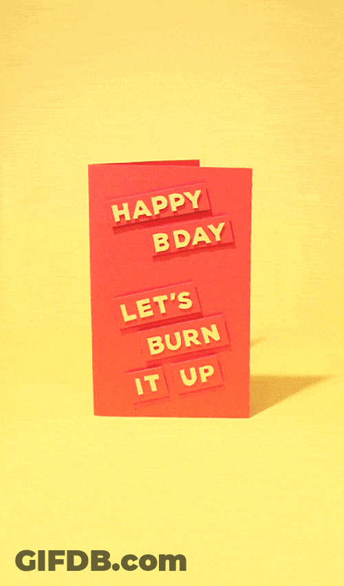 Crazy Birthday Burning Out Animated Art GIF