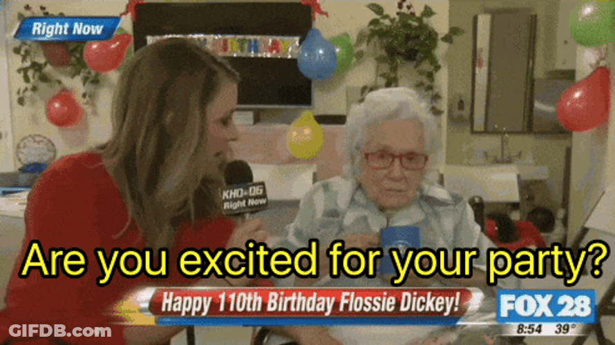 Crazy Birthday Celebrant Grumpy Flossie Dickey GIF
