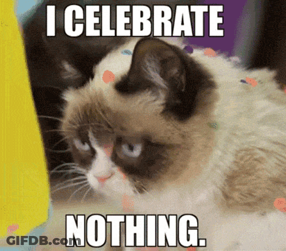 Crazy Birthday Celebrant Grumpy Kitty GIF