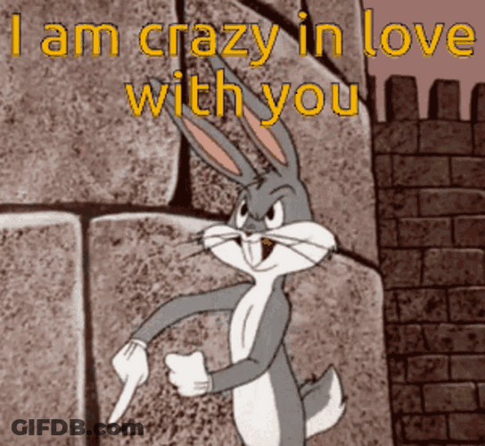 Crazy Bugs Bunny I Love You Funny GIF