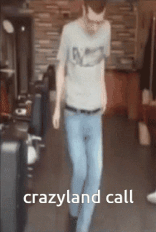 Crazy Call Dancing Skinny Guy GIF